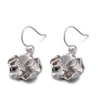 China AAA Cubic Zirconia Flower Earrings 5.41g Sterling Silver Flower Stud Earrings for sale