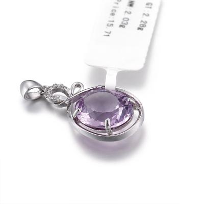 China 1.99g Pear Shaped Amethyst Pendant Unisex February Birthstone Charms for sale