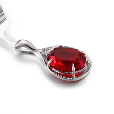 China Ruby 925 Silver Gemstone Pendant 2.82g July Birthstone Pendant Necklace Charms for sale