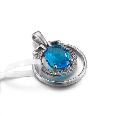 China 1.69g o melhor amigo Sterling Silver Friendship Pendants Double circunda Sapphire Birthstone Necklace à venda