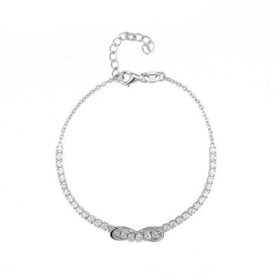 China UN de prata Clou Diamond Bracelet do bracelete 9.58g Cartier Juste da CZ do mosaico 925 do Bowknot à venda