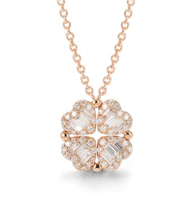 China 4 Clover 18K Gold Diamond Necklace 14.5mm 1.08 CT Womens for sale