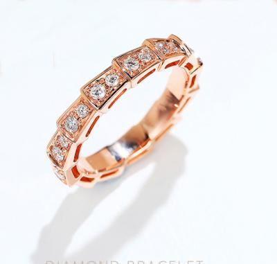 China Ouro Diamond Rings 3.5g 18K Rose Gold Wedding Band da víbora 18K de Serpenti à venda