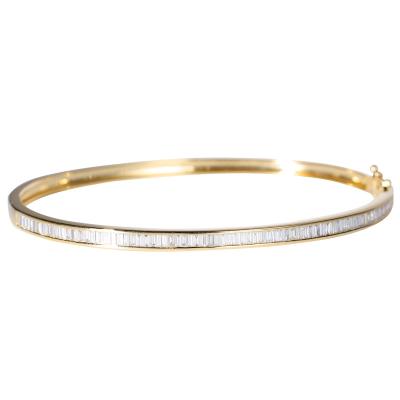 China 55mm 45mm 18K Gouden Diamond Bangle 1.0ct Witte en Gele Gouden Armbandarmbanden Te koop