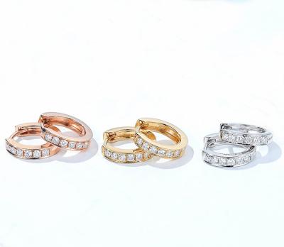 中国 簡単なOL 18Kの金のダイヤモンドのイヤリング2.3g 3色対明快さ 販売のため