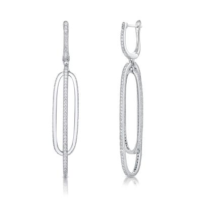 Cina Gli orecchini d'argento della CZ del nobile 925 hanno personalizzato la forma ovale lunga degli anelli in vendita