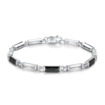 China Micropave 925 Silver CZ Bracelet Chains Sterling Silver Tennis Bracelet for sale
