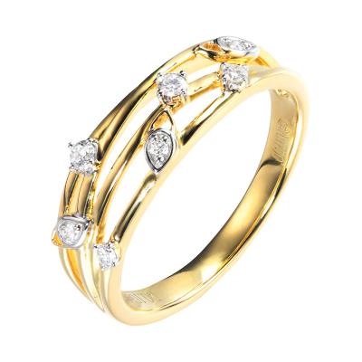 中国 0.1ct 18Kの金のダイヤモンド指輪対明快さ3gramの気高い様式 販売のため