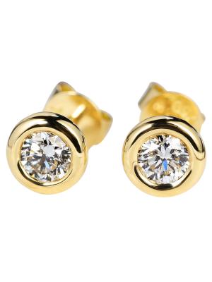 China Perno prisionero del cartílago de Diamond Earrings Gourd Shaped 3.0gram del oro del OEM 18K en venta