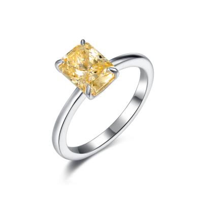 Cina L'impegno 925 Sterling Silver Diamond Ring Emerald ha modellato 2.78g in vendita