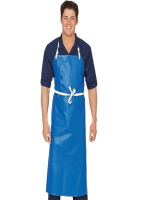 China Oil Resistant Long Sleeve Disposable Aprons Lightweight Blue Color Acid Repellent for sale
