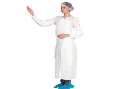China Microporous Film Laminated Disposable Plastic Aprons , Throw Away Aprons for sale