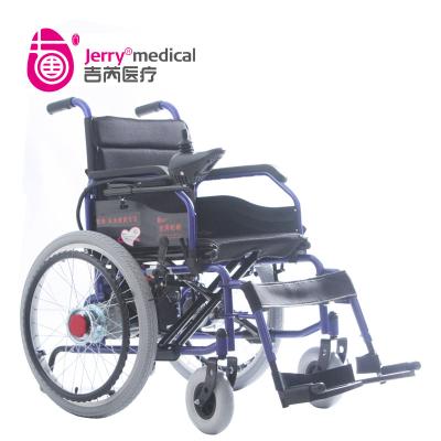 China Elderly / Children Outdoor Fold Up Electric Wheelchair Hire With Black Cushion for sale