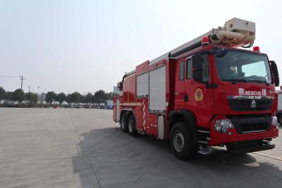 China JP32 HOWO 341KW Water Tower Fire Truck Fire Engine Dali CB10 100-PSP1600 for sale
