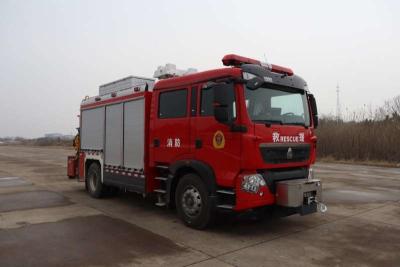 China JY120 HOWO Fire Department Rescue Truck 13000kg Red Fire Truck for sale