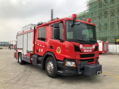 China JY100 Emergency 3.3M Fire Rescue Ladder Truck Scania P320 4×2 Fire Department Utility Truck for sale