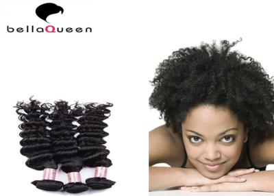 China Natural Black Curly Wave Mongolian Hair Extensions / Grade 6A Virgin Hair for sale