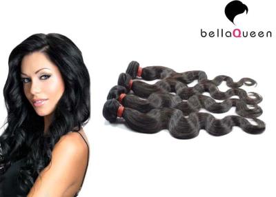 中国 ボディ波の厚い端を編む自然な黒 1b の等級 7A のバージンの毛の人間の毛髪 販売のため