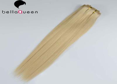 China 613 Golden Blonde Straight Clip In Human Hair Extension With No Shedding for sale