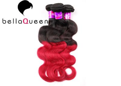 China 8-30 Inch Body Wave Ombre Remy Hair Extensions With 1B Plus Red Color for sale