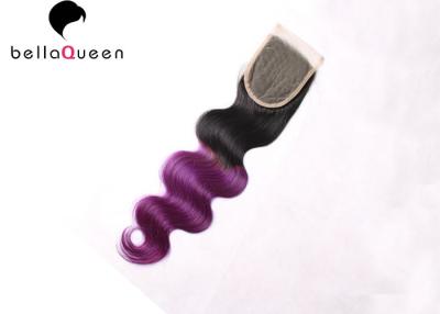 China Ombre Body Wave Human Hair Natural Hair Closure Body wave 1b+ Purple for sale
