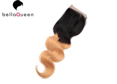 China 1b/27# Body Wave Human Hair Top 4x4 Lace Closure By Machine Made for sale