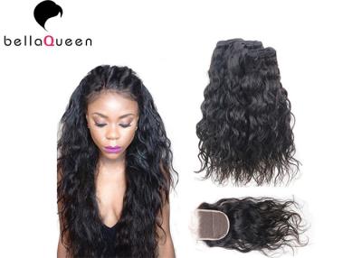 China Full Cuticle Brazilian Natural Black 7A Virgin Hair 4*4 lace closure for sale