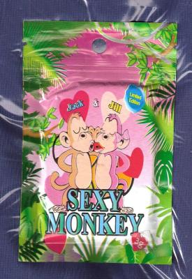 China Zipper Round Hole Mini k Bags 3g Sexy Monkey Laminated Botanical Sachet for sale