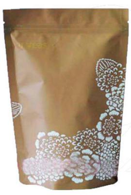 China Stand Up Kraft Paper Coffee Packaging Bag with Pattern Design for sale