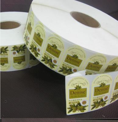 China Denise Olive Oil Printed Adhesive Sticker Labels Paper in Roll for sale