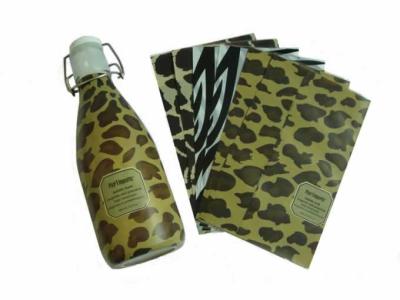 China PET Brown Leopard Printed Shrink Sleeve Labels for Baby Drink Bottles for sale