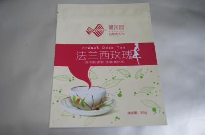 Chine Emballage fait sur commande plat de sachet à thé de papier d'aluminium pour le thé de Rose de Français à vendre