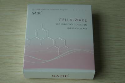 China Cartão branco de empacotamento da caixa do papel cor-de-rosa de Sade para a máscara do cosmético do colagénio dos ginséns à venda