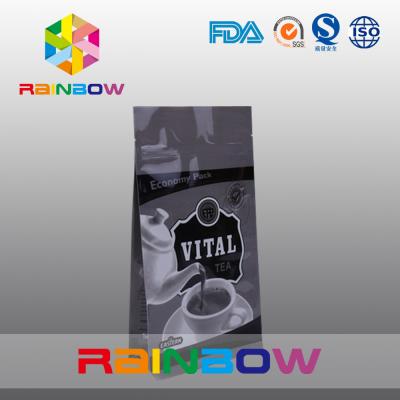 China Flat Bottom Vital Tea Packaging Bags / Economy Plastic Tea Packaging Pouches for sale
