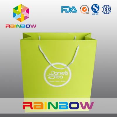 China Recycled Square Bottom Customized Paper Bags / Printed Paper Shopping Bags for sale