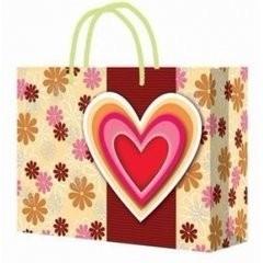 Chine Sac de papier adapté aux besoins du client de poignée pour des sacs en papier de cadeau d'achat/coeur pour le souvenir à vendre
