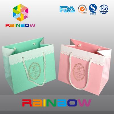 China Square Bottom Customized Paper Bags With Drawstring For Gift / Garment / Shopping for sale