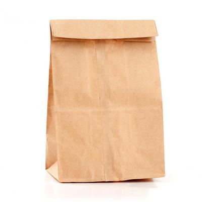 China Bolsas de papel naturales modificadas para requisitos particulares para el acondicionamiento de los alimentos, bolsa llana de Kraft del papel de Brown en venta