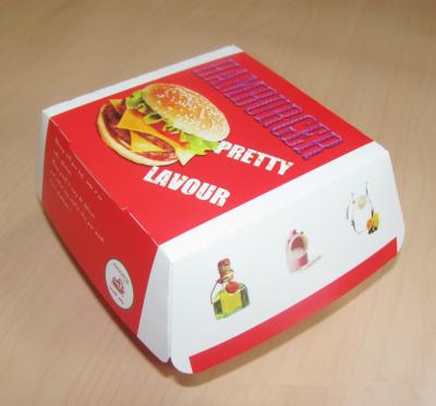 Chine Boîte écologique d'emballage de boîte de papier à hamburger d'emballage de boîte de papier pour l'hamburger à vendre