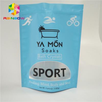 China Body Scrub Soaks Bath Salt Packaging Bag Stand Up Doypack With Logo Zip Lock And Window for sale