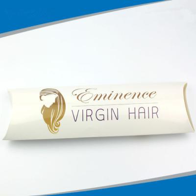 China Premium Hair Extension Paper Box Packaging With Printed Logo And Pillow Shape for sale
