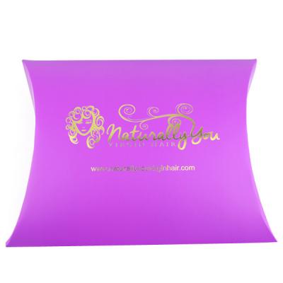 China Purple Red Hair Extension Paper Box With Customized Size And Logo In Pillow Shape for sale