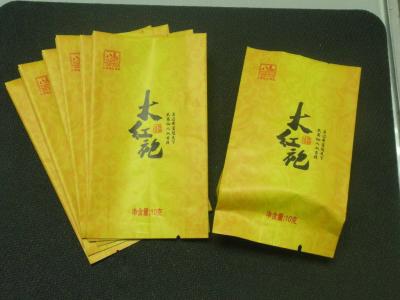 China Gravure Printing Side Gusset Foil Chinese Tea Packaging Bags 10g 12g for sale