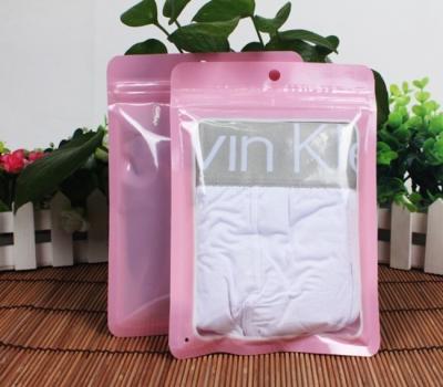 China Grip seal zipper plastic bags for clothes / apparel packaging front clear for sale
