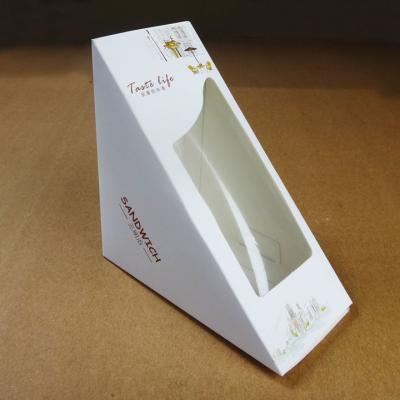 China White Paper Box For Sandwich Packagoing / Atr Paper Sandwich Box With Window for sale