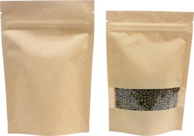 中国 ビーフ・ジャーキーの 4 つの oz ジップ ロック式のクラフト紙の袋のために包むクラフト紙の軽食袋 販売のため