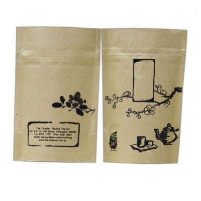 China Stand Up Kraft Paper Snack Bag Packaging / Peanut Packing Bag With Zipper Top for sale