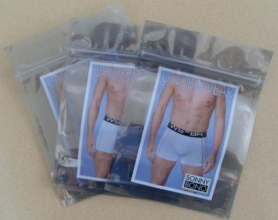 China Underwear Plastic Pouches Packaging k Transparent Front Customized for sale