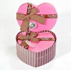 China Heart Shaped Decorative Luxury Recycled Gift Paper Box , Pink Paper Box For Chocolate for sale