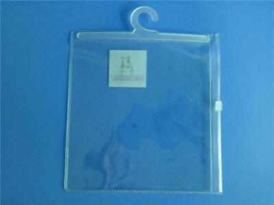 China Printed Custom Plastic Scarf Packaging Bag With Hook / Clear Sock Hanging Bag for sale